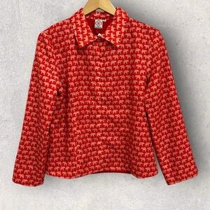 NWT Sheridan French satin elephant print blouse